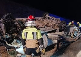 La furgoneta siniestrada en la autovía A-7.