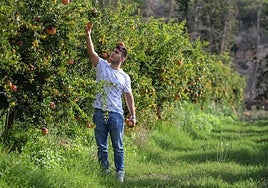 Un joven agricultor, en una finca, en una imagen de archivo.