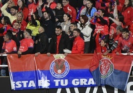 Aficionados de la Minera animando a su equipo contra el Alavés en el Cartagonova, el pasado 5 de diciembre.