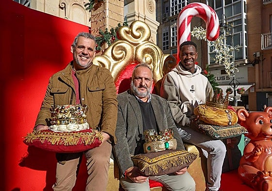 Los emisarios de los Reyes Magos: Sergio Fernández, José Ramón Llorca y Mario Murcia.