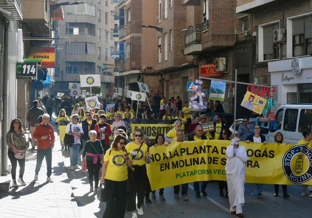 Manifestación en Molina de Segura contra la instalación de una planta de biogás, en imágenes