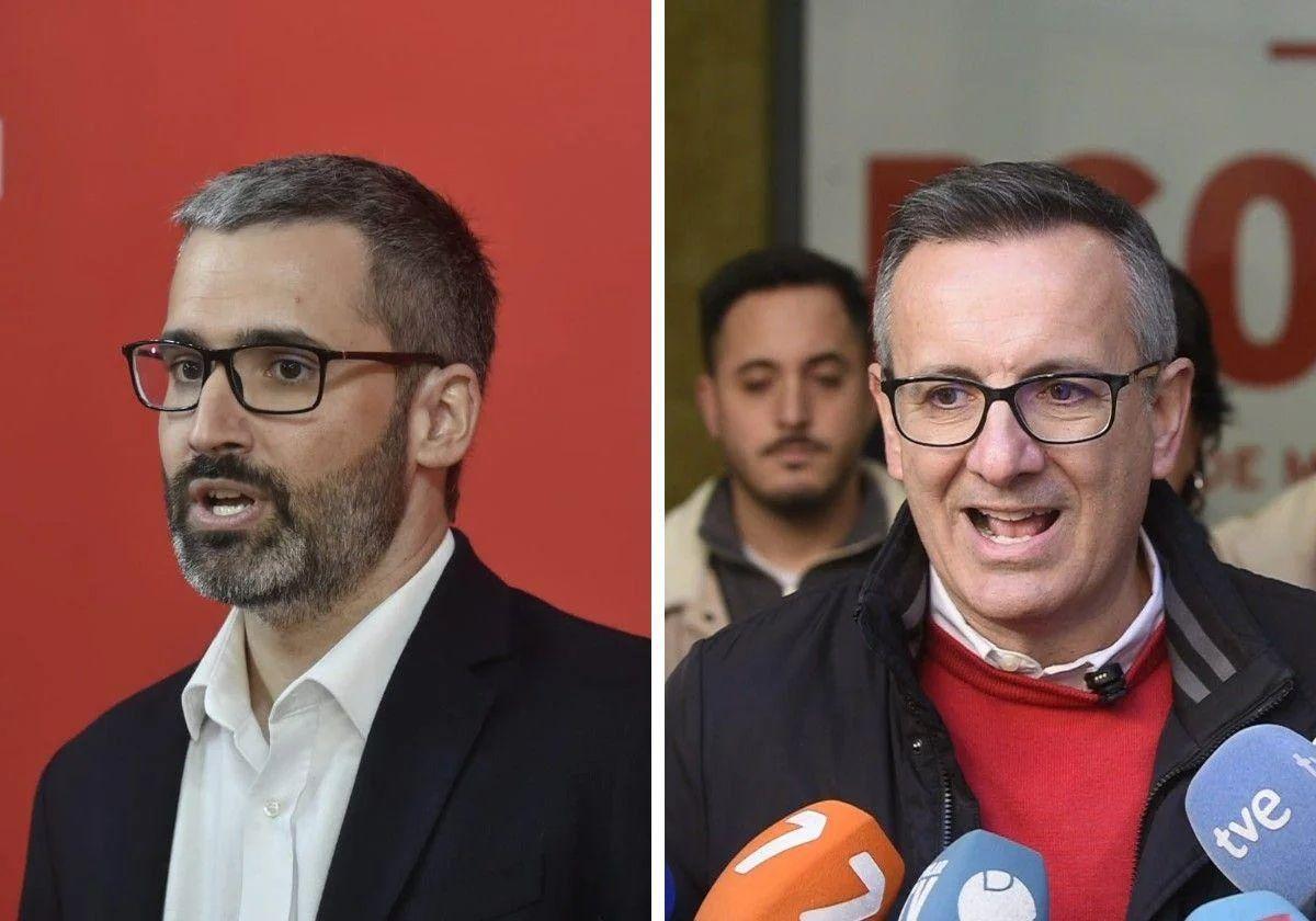 Los dos candidatos a las primarias del Partido Socialista de la Región de Murcia, Francisco Lucas y Diego Conesa.