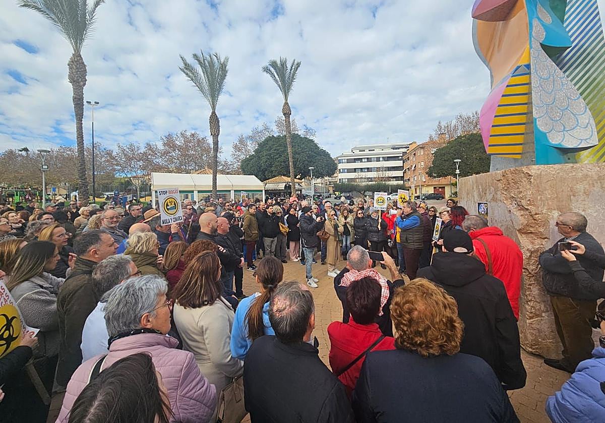 Vecinos de Mula durante la concentración del pasado domingo.
