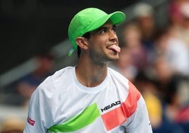 Nuno Borges, durante un partido del Open de Australia.