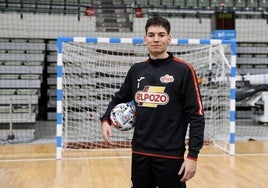 Ricardo Mayor, jugador de ElPozo Murcia, en el Palacio de los Deportes de Murcia.