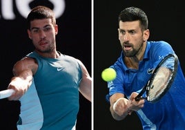 Carlos Alcaraz y Novak Djokovic.