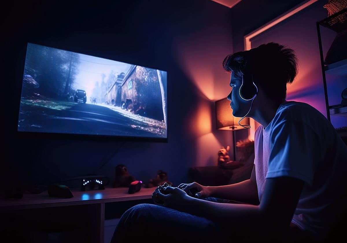 Un adolescente con un videojuego en una imagen de archivo.