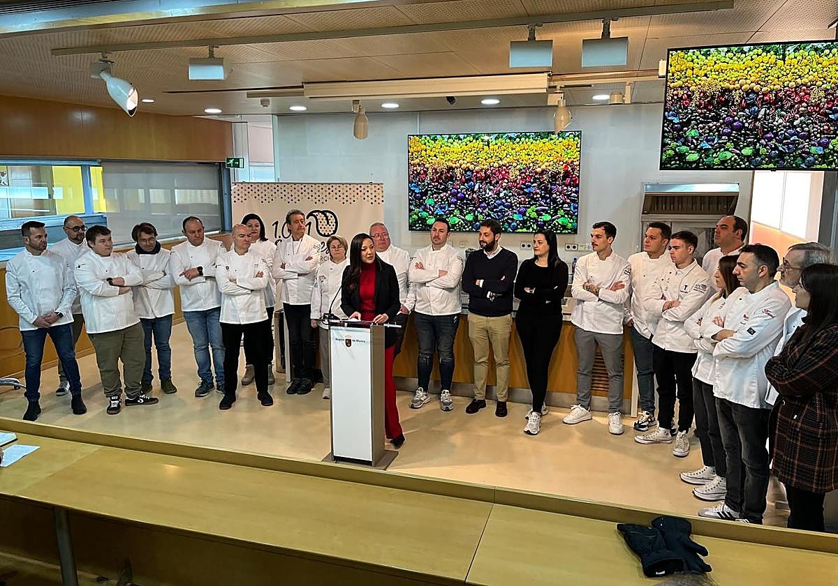 La presentación, este lunes, de la presencia de la la Región en Madrid Fusión.