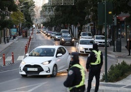 Calle Floridablanca, en el Carmen, a primeras horas de la mañana, en dirección a El Rollo.