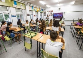 Alumnos de un instituto de la Región de Murcia, en una imagen de archivo