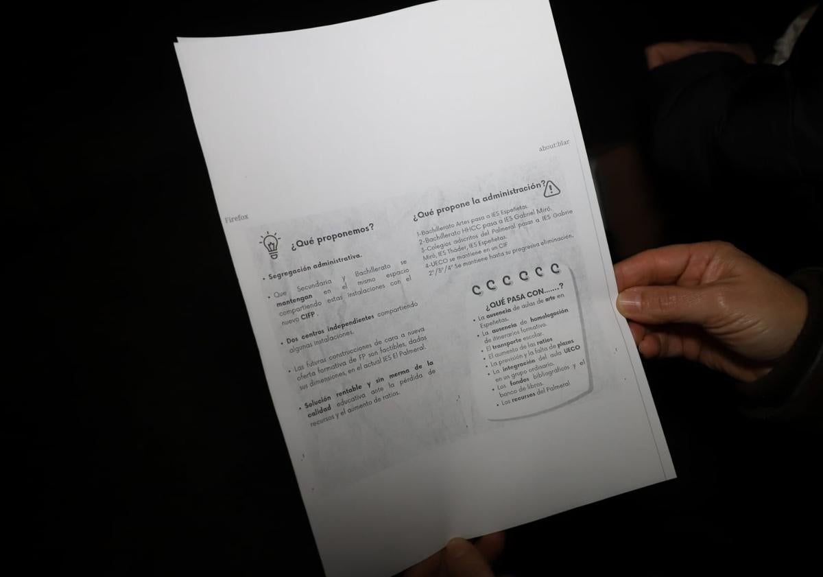 Imagen principal - Crean en Orihuela una plataforma contra la eliminación de ESO y Bachillerato en el IES El Palmeral