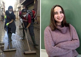 Los alumnos de la UMU que movilizaron un gran número de voluntarios en Valencia y Macarena López, en imágenes de archivo.