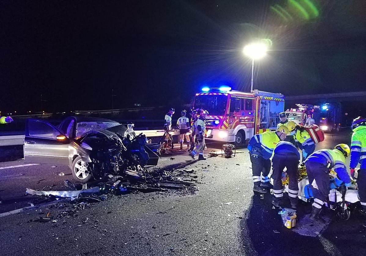 El estado de uno de los vehículos.