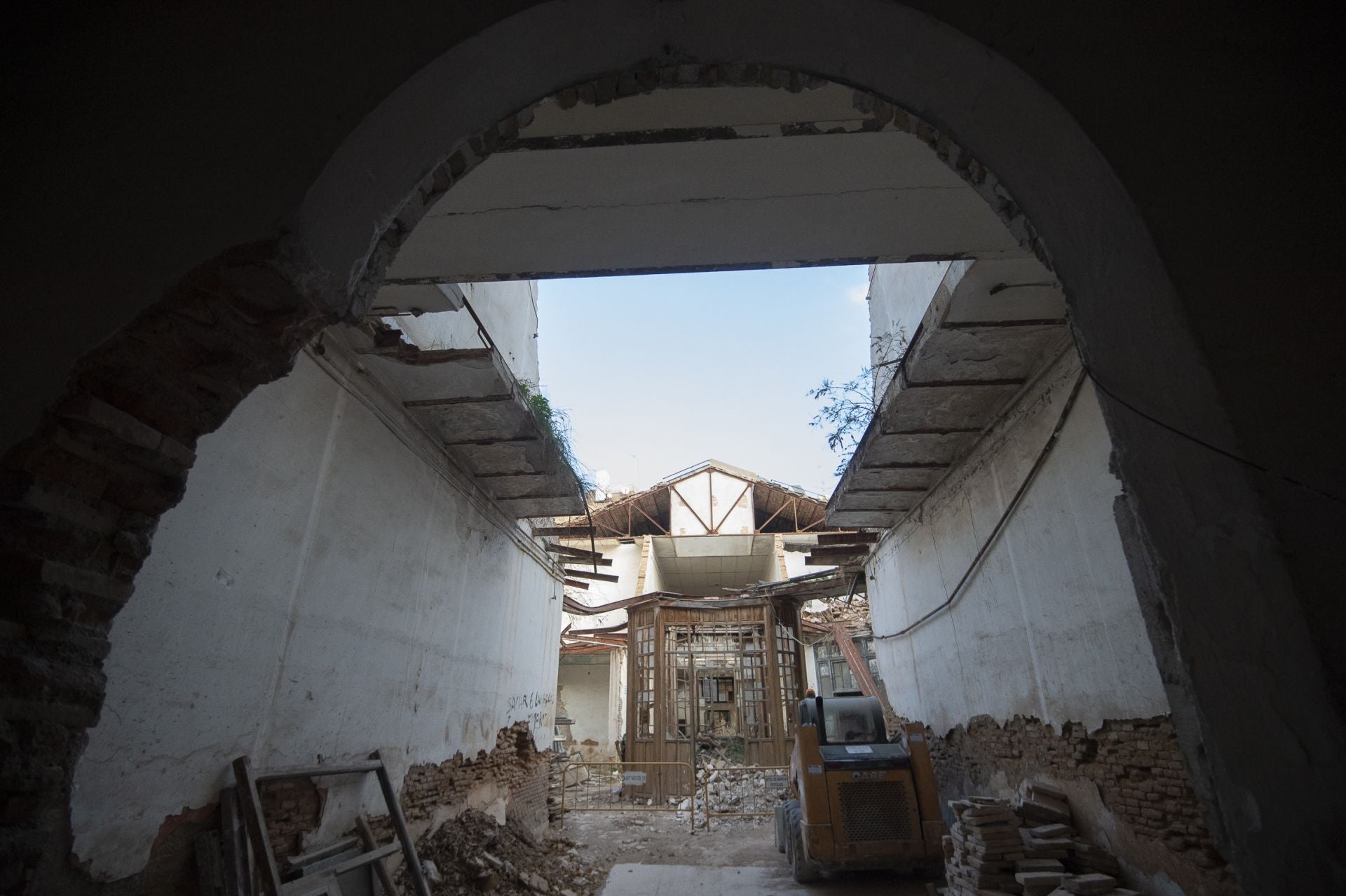 Las obras de consolidación de la estructura de la Cárcel Vieja de Murcia, en imágenes