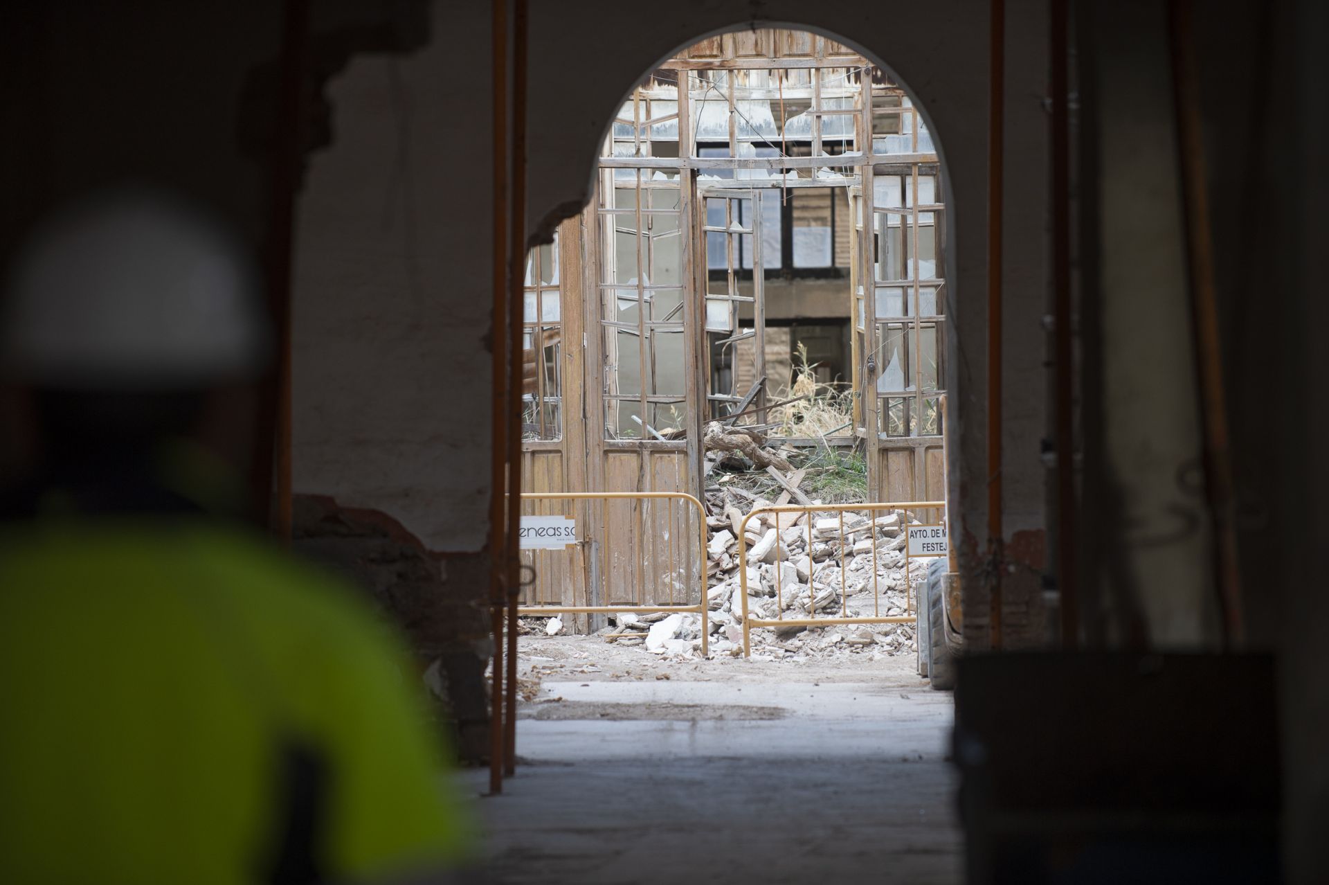 Las obras de consolidación de la estructura de la Cárcel Vieja de Murcia, en imágenes