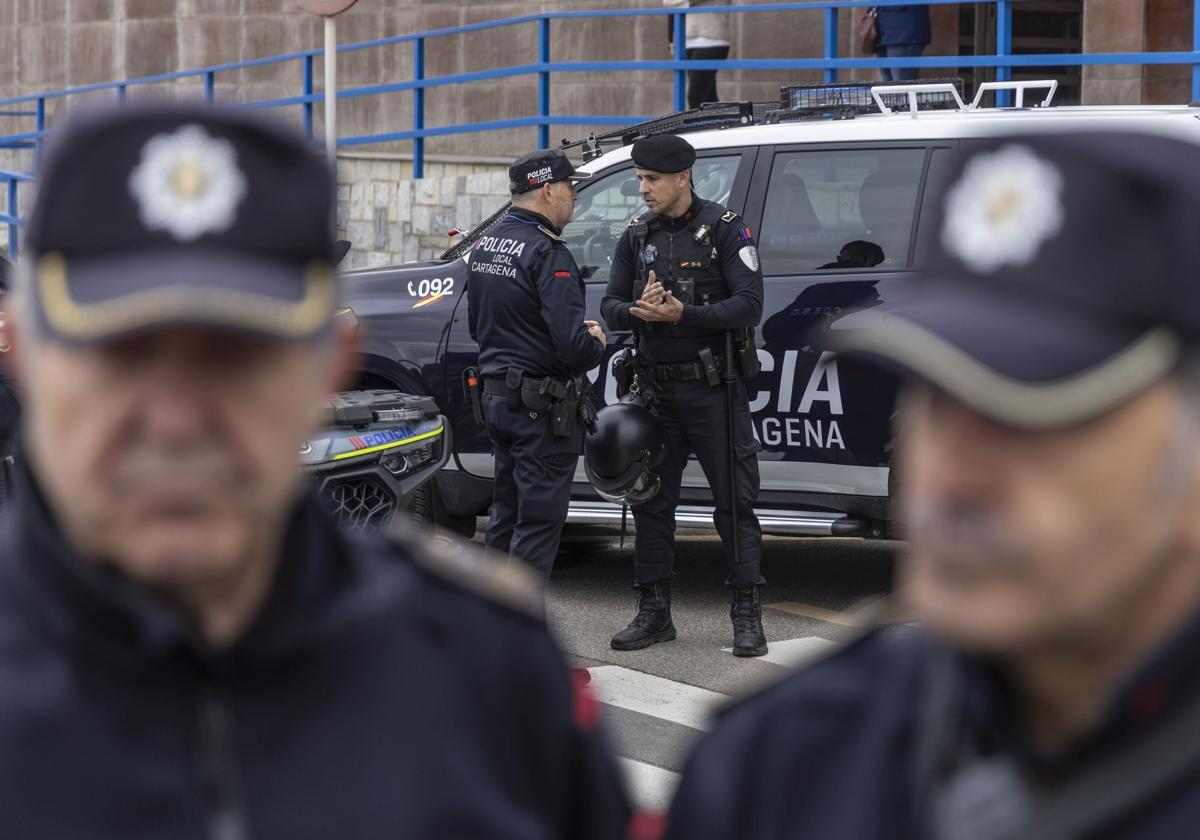 Policías en Cartagena en una imagen de archivo.