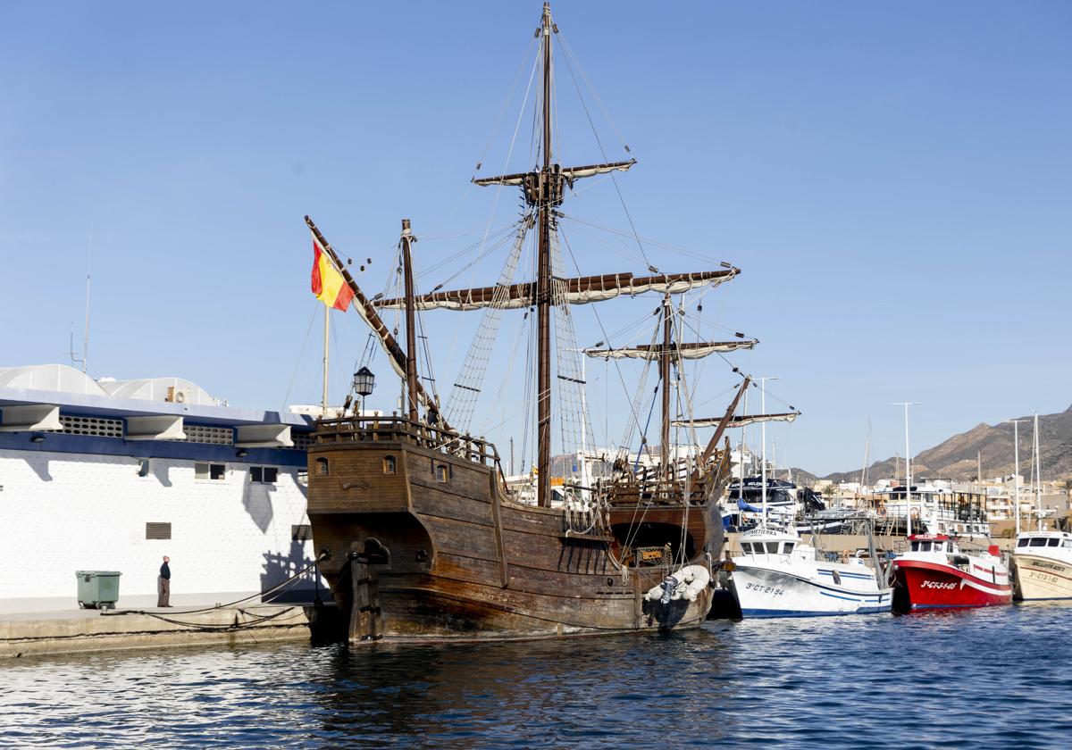 La réplica de la nao &#039;Trinidad&#039; hace escala en Mazarrón, en imágenes