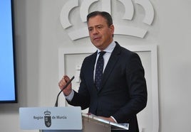 El portavoz del Ejecutivo regional, Marcos Ortuño, este jueves.
