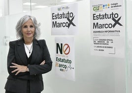 María José García Mateos, la semana pasada en la sede del Sindicato Médico, en Murcia.