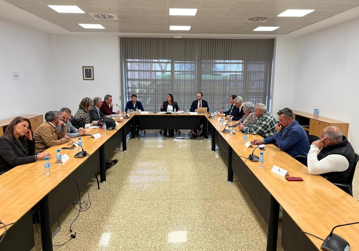 Reunión de la Mesa de Ordenación Ganadera, este miércoles, en la Consejería de Agricultura.