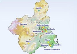 El mapa de la calidad del aire en la Región, este jueves a las 9 horas.