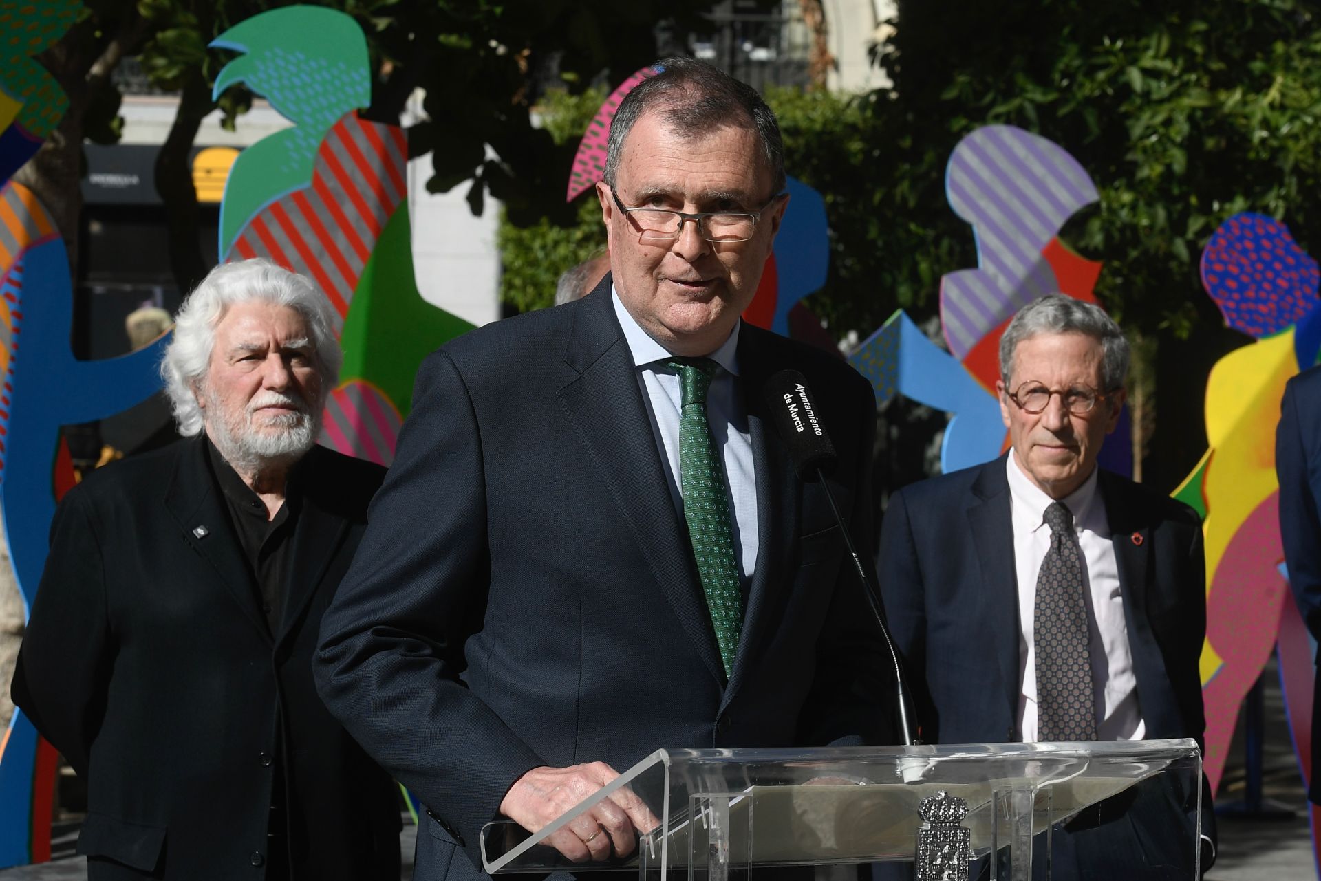 Inauguración de la obra de Cristóbal Gabarrón en la plaza de Santo Domingo de Murcia, en imágenes