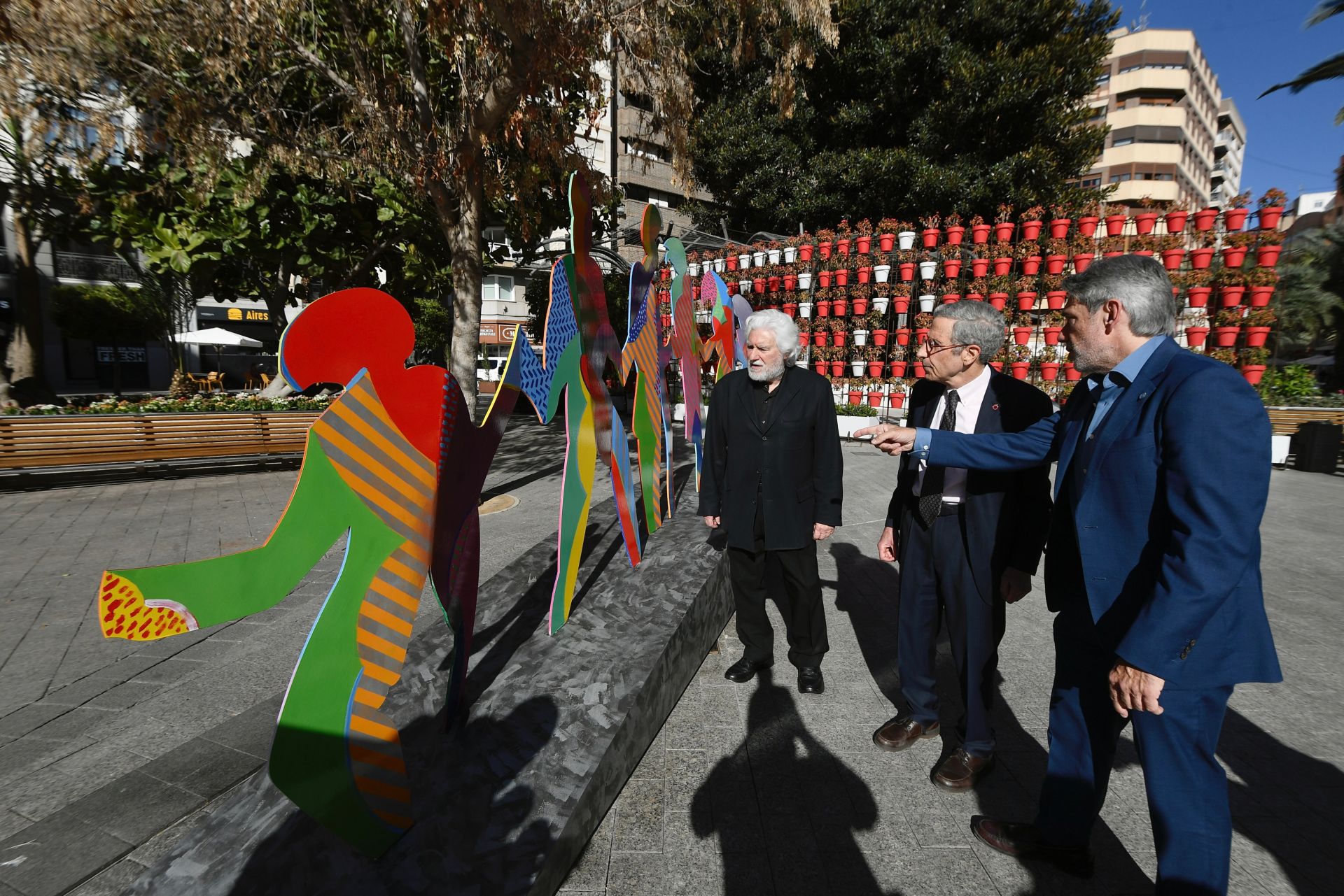 Inauguración de la obra de Cristóbal Gabarrón en la plaza de Santo Domingo de Murcia, en imágenes