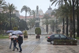 Lluvia en Cartagena, este sábado.