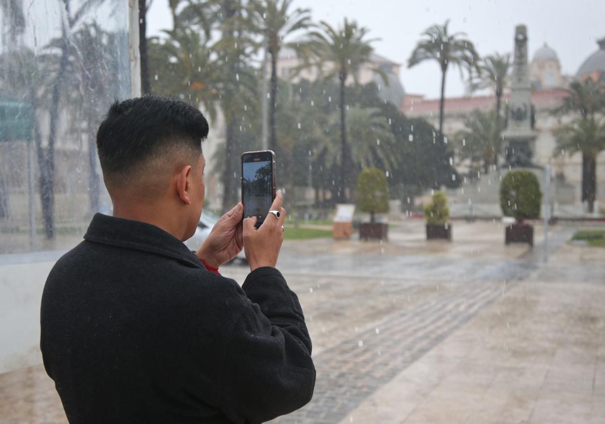 La lluvia, este sábado, en Cartagena.