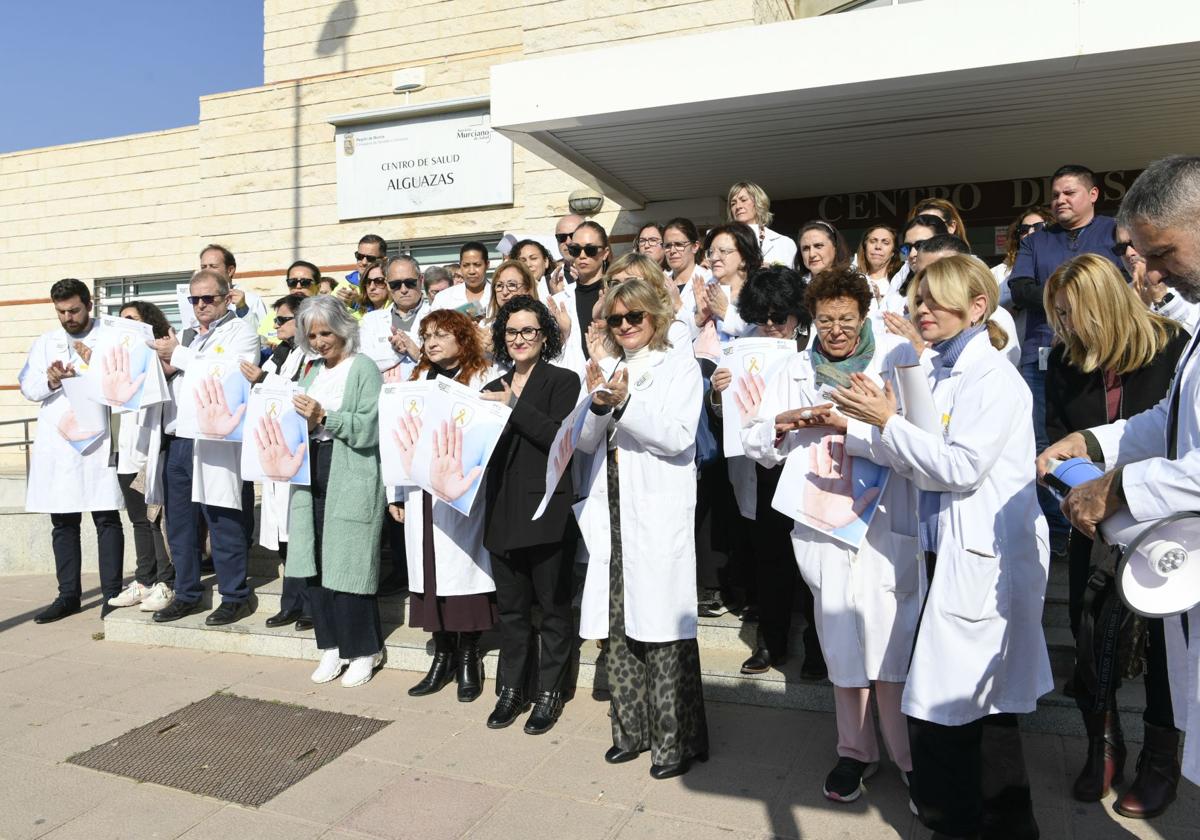 Protesta contra las agresiones a sanitarios en Alguazas, en una imagen de archivo.