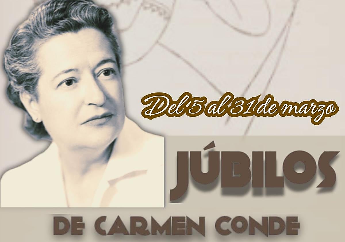 Detalle del cartel de la exposición de homenaje a Carmen Conde.