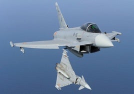 Eurofighters del Ala 11 en vuelo.