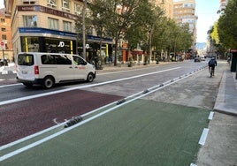 La Gran Vía de Murcia abierta al tráfico, este lunes, tras finalizar las obras.