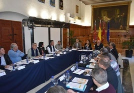 La reunión de la Mesa del Secano se celebró en el Salón de Plenos del Ayuntamiento de Caravaca de la Cruz.