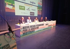 La consejera, Sara Rubira, en la inauguración de la Jornada 'AgroMurcia', este miércoles.