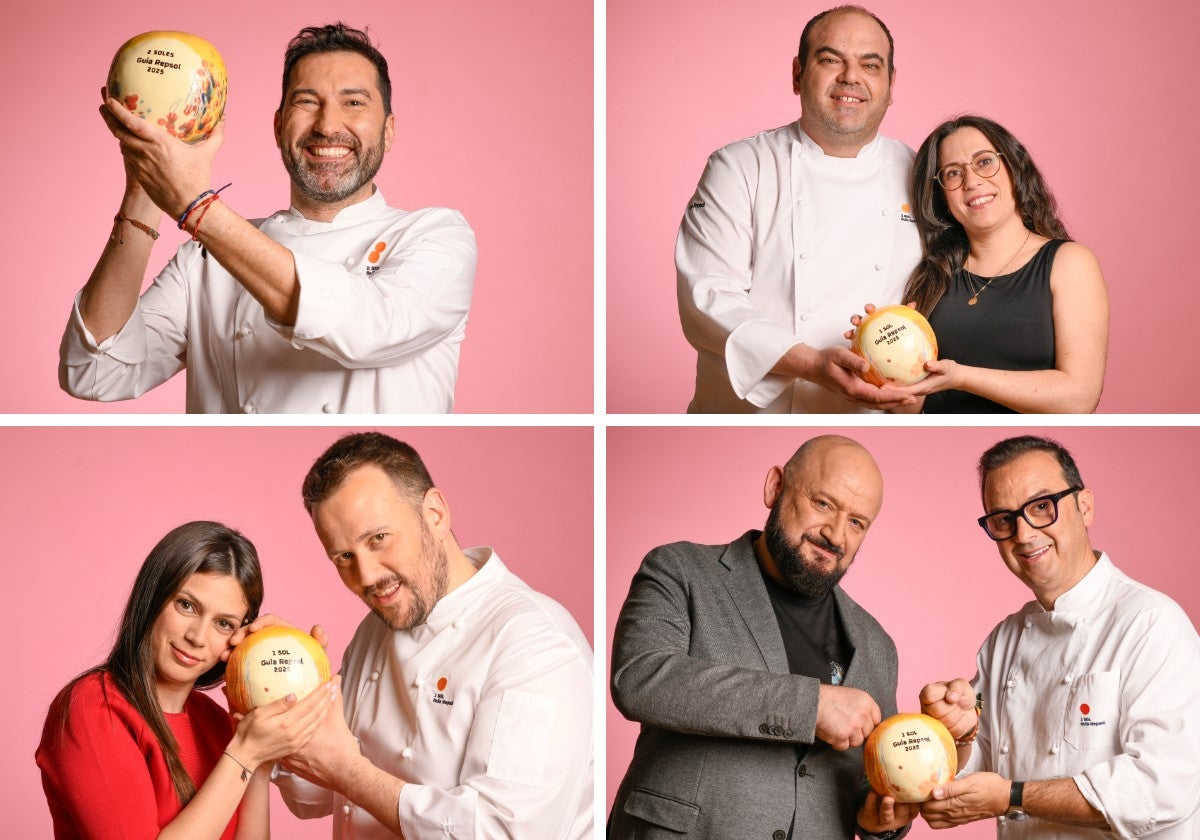 Arriba: David López (Local de Ensayo), Salvador Fernández y Eva Gil (Casa Borrego). Abajo, Ana Sánchez y Juan Azorín (Estirpe), José Antonio y Juan Carlos Méndez (La Tropical).