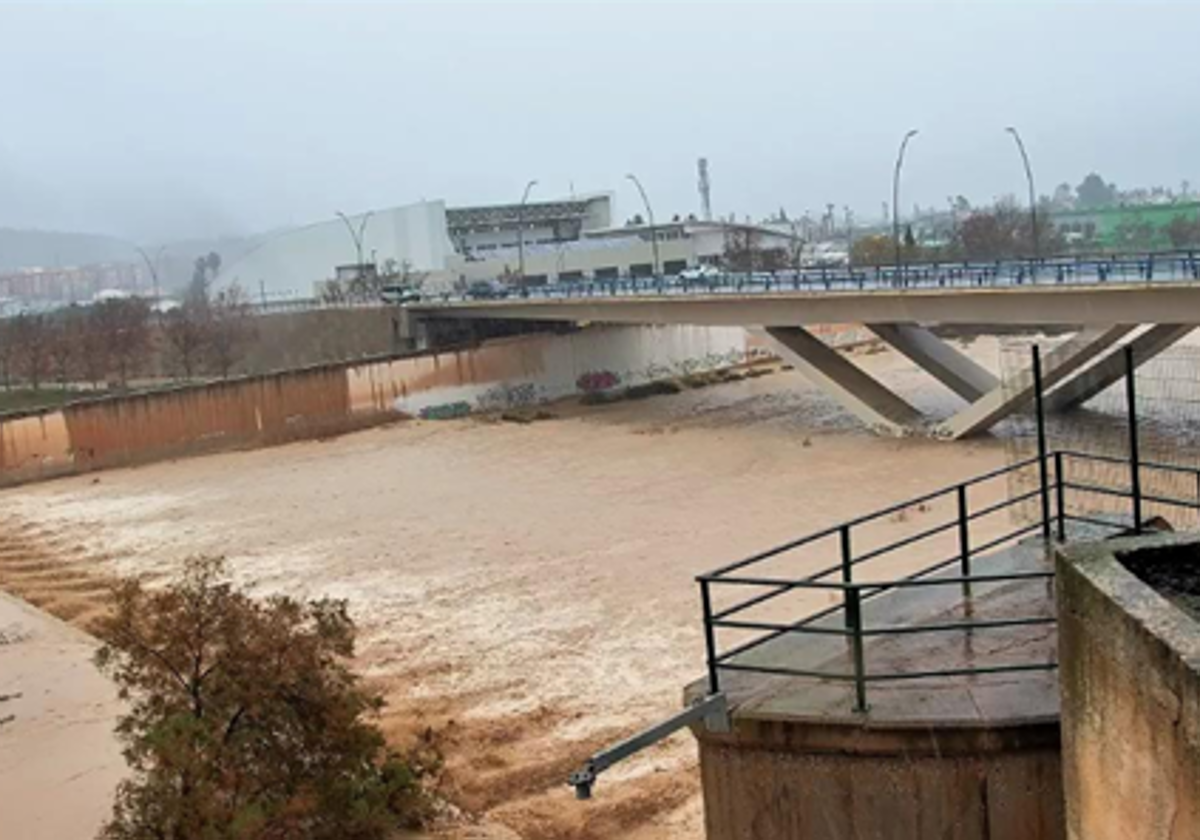 Caudal del río Guadalentín, a su paso por Lorca.