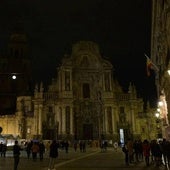 La Catedral de Murcia apaga sus luces por 'La hora del planeta', en una imagen de archivo.