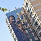 El mural 'El Relevo', situado en la Avenida Primero de Mayo.