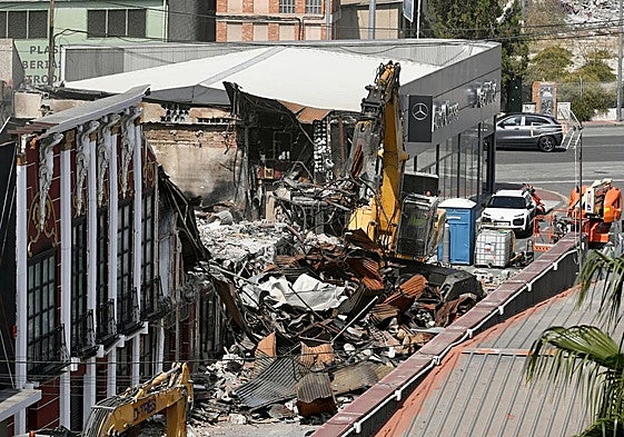 Derribo de las discotecas de la tragedia de Atalayas, el pasado mes de septiembre.