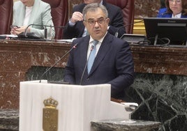 El consejero de Medio Ambiente, Juan María Vázquez, este viernes, en la Asamblea Regional.