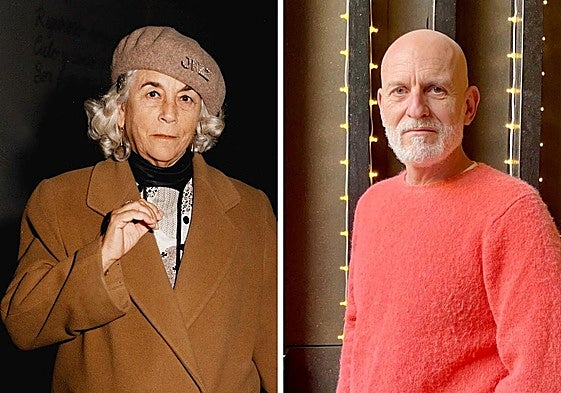 Carmen Martín Gaite y el escritor Alejandro Palomas.