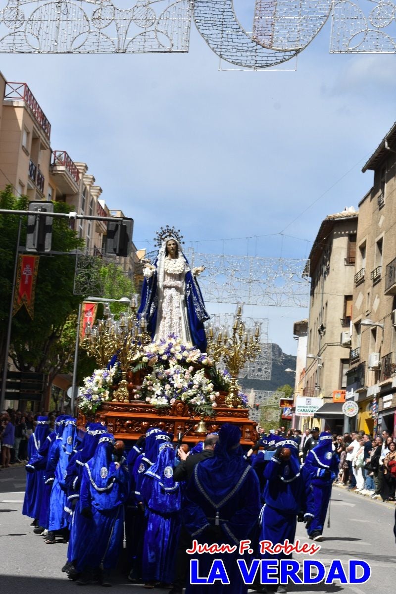 Nuestra Señora de los Dolores camina hacia «El Encuentro» por Caravaca de la Cruz