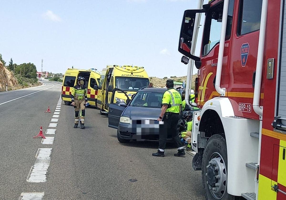 Dos personas heridas, una de ellas inconsciente, en un accidente de tráfico en Ulea