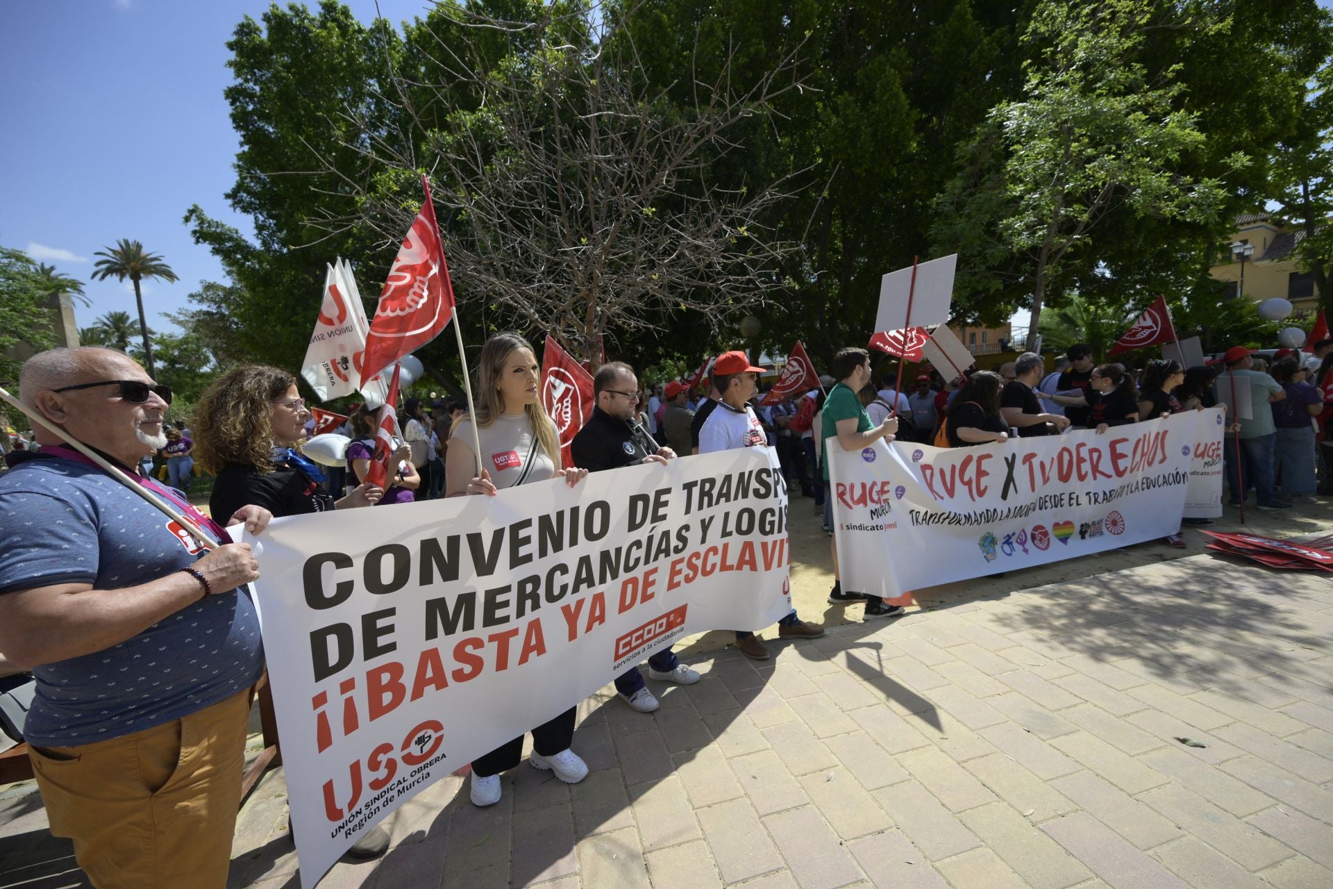 Las imágenes de la manifestación del Primero de Mayo en Murcia