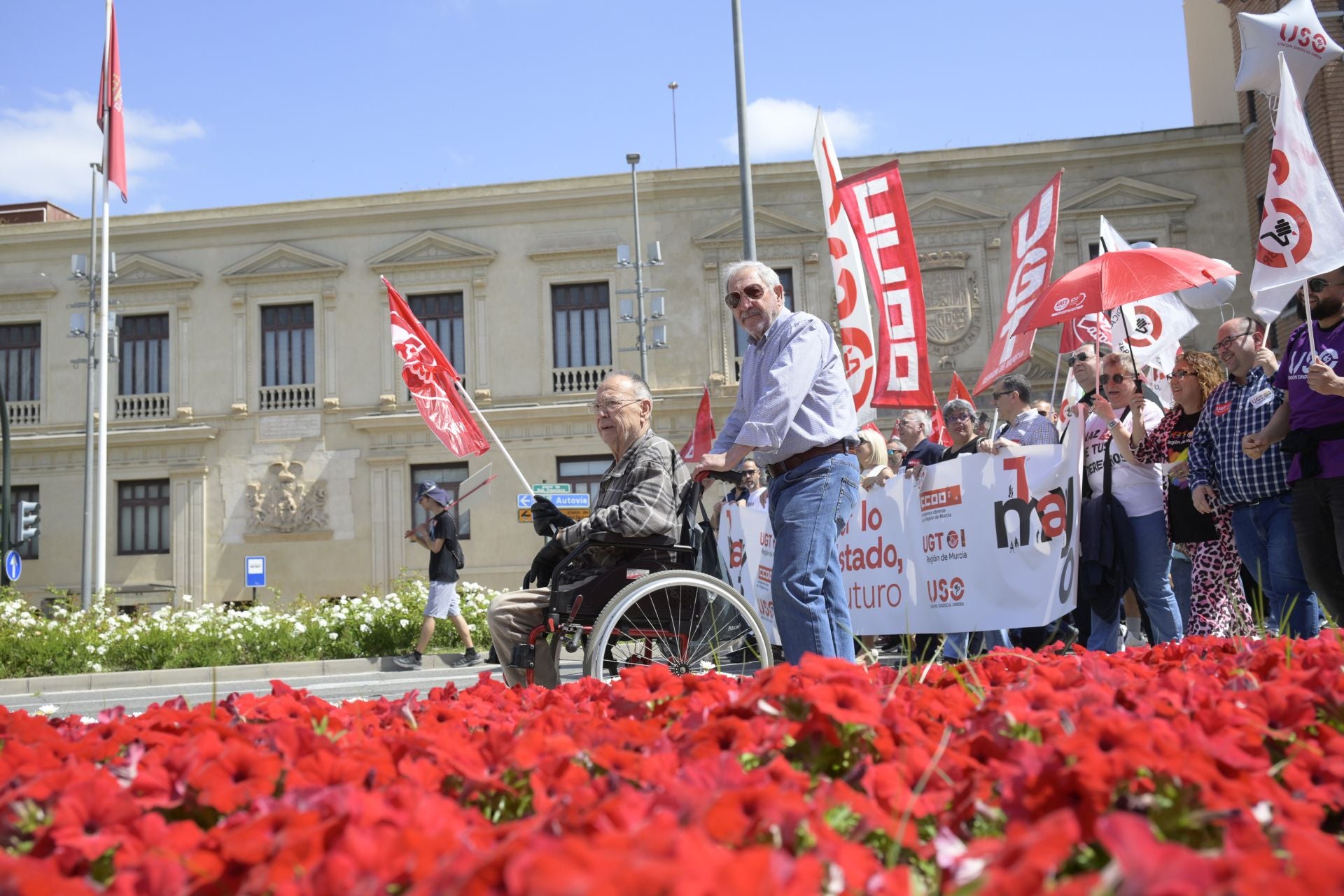 La manifestación del Primero de Mayo en Murcia, en imágenes