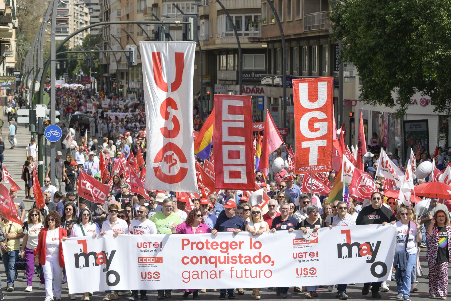 Las imágenes de la manifestación del Primero de Mayo en Murcia