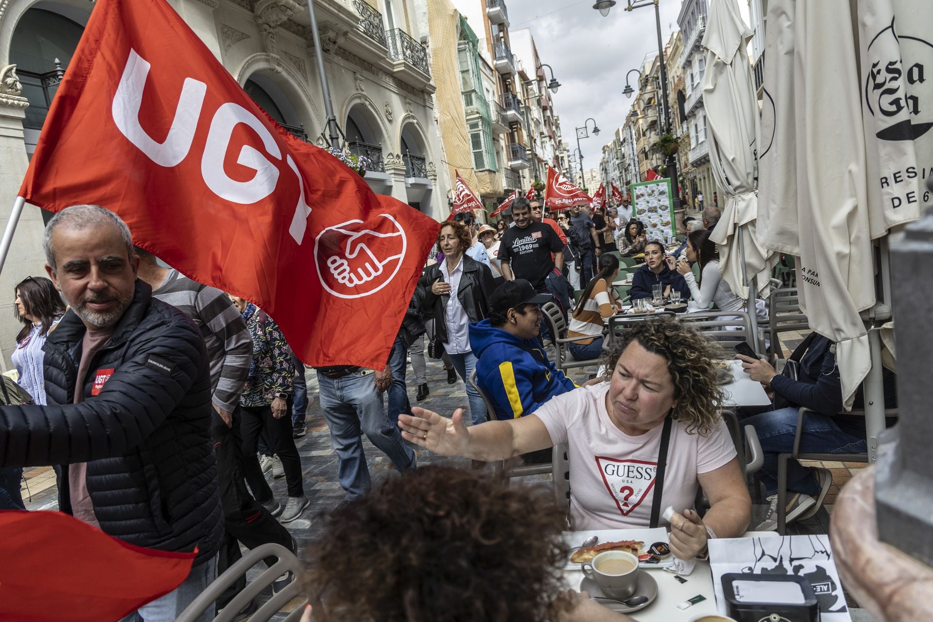 La manifestación del Primero de Mayo en Cartagena, en imágenes