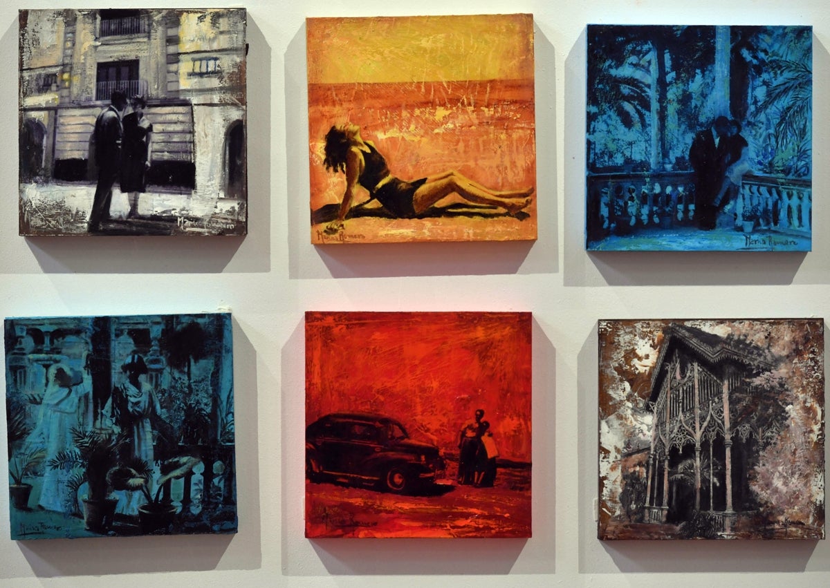 Imagen secundaria 1 - Detalles de algunas obras de la exposición. 