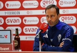 Fran Fernández, este viernes, en la rueda de prensa previa a la visita al Intercity.